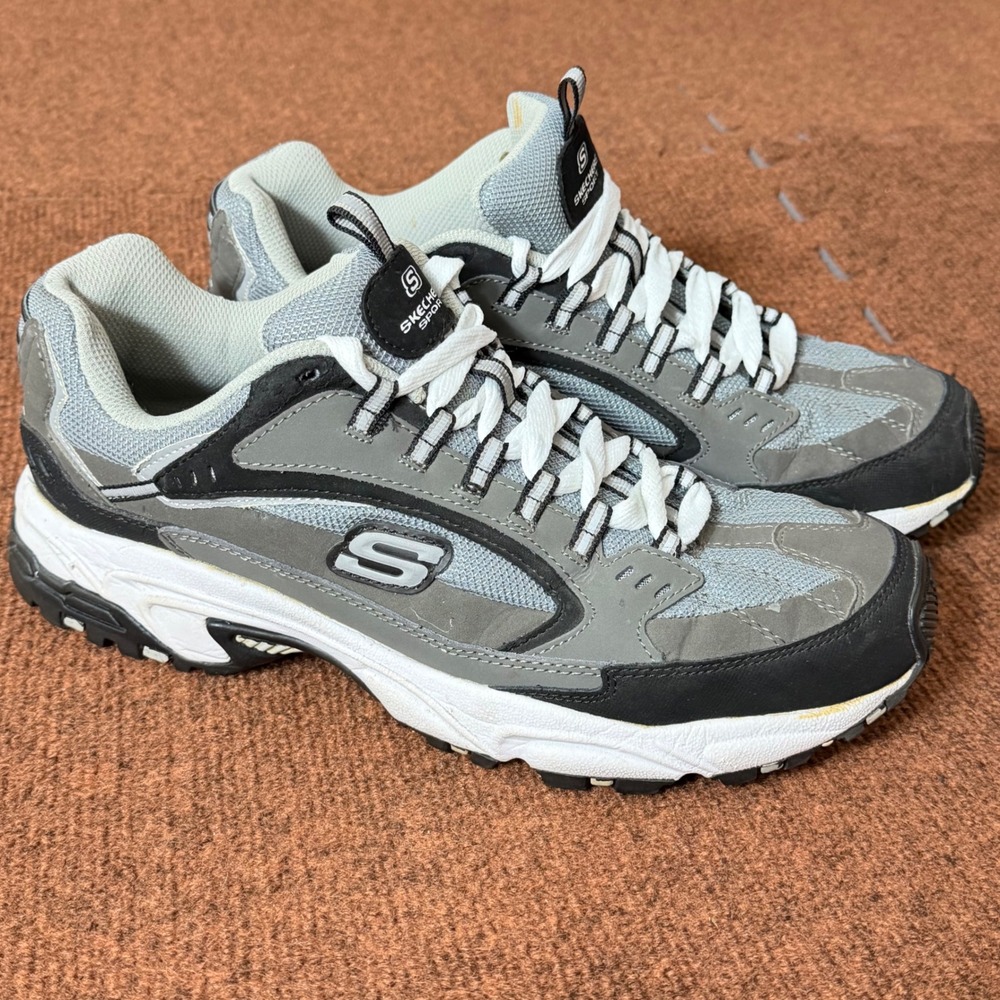 Skechers Sport Energy After Burn Mens 11.5 Charcoal Black Sneaker 51286 CCBK B+